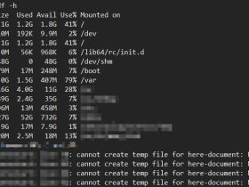 cannot create temp file for here-document: No space left on device