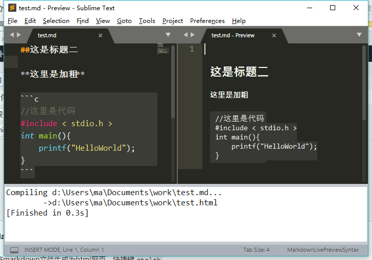 sublime text 3打造markdown编辑器