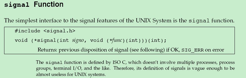 Linux c中的信号函数