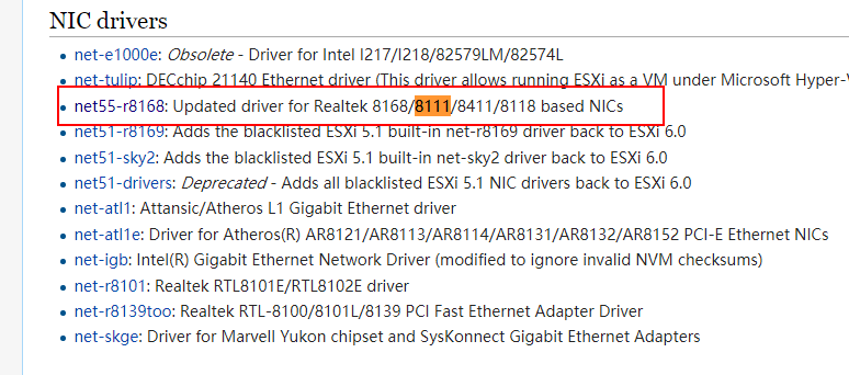 安装EXSI遇到No Network Adapters的解决方案
