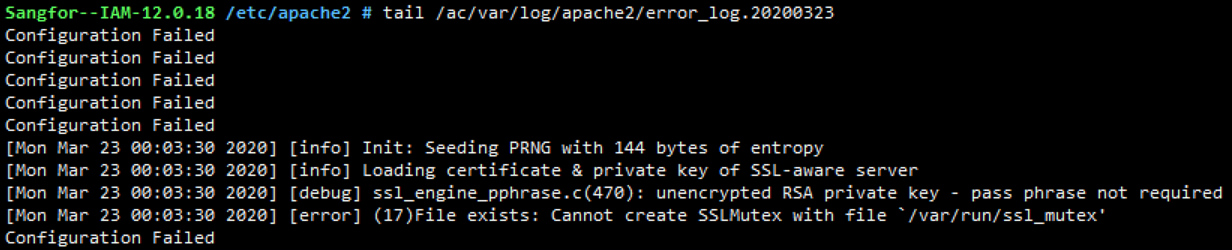 apache错误：cannot create SSLMutex with file ‘/var/run/ssl_mutex’